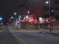 Nighttime Pink Neon-lit Hotel in Los Angeles 002