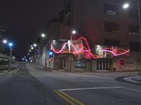 Nighttime Pink Neon Lit Hotel Los Angeles 003