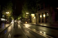 Nighttime in Portland: A Rig Shot Through the City Streets of Oregon