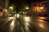 Nighttime in Portland: A Rig Shot Through the City Streets of Oregon