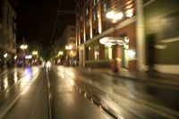Nighttime in Portland: A Rig Shot Through the City Streets of Oregon