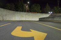 Nighttime Road with Urban Lighting