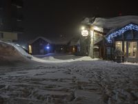 Nighttime scene of a road in a French residential area