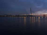 Nighttime Cityscape: Reflections of the Sea and Ocean