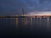 Nighttime Cityscape: Reflections of the Sea and Ocean