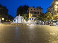 Nighttime Street Light in Spain's City Road