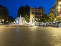 Nighttime Street Light in Spain's City Road