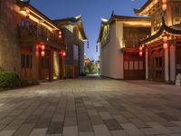 Nighttime Streets of China: Lights in the Old Town