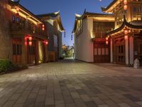 Nighttime Streets of China: Lights in the Old Town