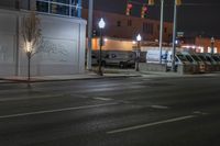 Nighttime Urban Streets of Detroit, USA
