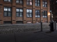 Nighttime View of a Classic Architecture Building in Manhattan, New York City, USA