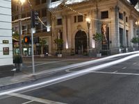 Nighttime View of Los Angeles Cityscape with Classic Architecture Buildings