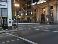 Nighttime View of Los Angeles Cityscape with Classic Architecture Buildings