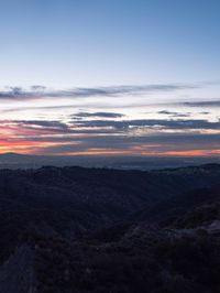 Nighttime View of Los Angeles Skyline from Mulholland Road