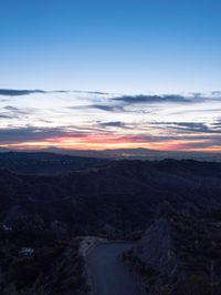 Nighttime View of Los Angeles Skyline from Mulholland Road