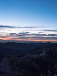 Nighttime View of Los Angeles Skyline from Mulholland Road