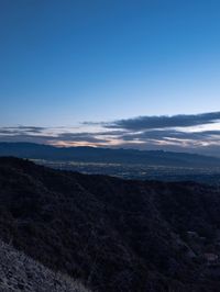 Nighttime View of Los Angeles Skyline from Mulholland Road