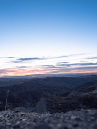 Nighttime View of Los Angeles Skyline from Mulholland Road