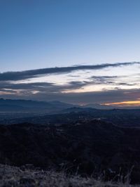 Nighttime View of Los Angeles Skyline from Mulholland Road