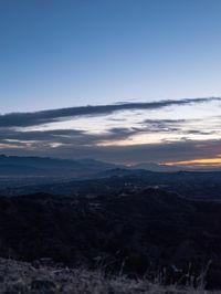 Nighttime View of Los Angeles Skyline from Mulholland Road