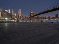 Nighttime View of Manhattan Skyline