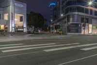 Nighttime View of Modern Architecture in Los Angeles, California, USA