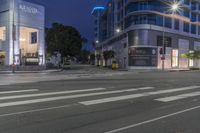 Nighttime View of Modern Architecture in Los Angeles, California, USA