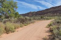 a dirt road winding in a valley with mountains in the background is an old style