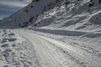 Off-Road Track in Italian Highlands Snow Mountains 001