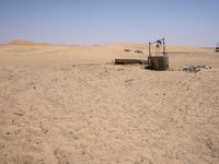 Off-road track in the Sahara Desert landscape