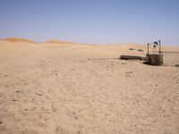 Off-road track in the Sahara Desert landscape