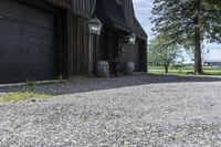 the horse barn and old building have a clock at its side as if to do not have a number on them