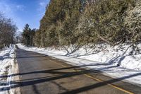 Ontario Canada Landscape with Asphalt Road