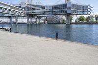 the bridge that crosses over the water from an adjacent building is in use for the city's new headquarters