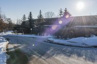 Ontario Residential Architecture in Winter Snow