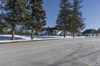 Snow Covered House in a Residential Area in Ontario