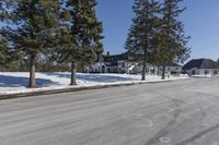 Snow Covered House in a Residential Area in Ontario