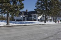 Snow Covered House in a Residential Area in Ontario