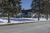 Snow Covered House in a Residential Area in Ontario