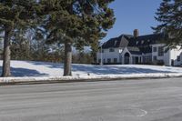 Snow Covered House in a Residential Area in Ontario