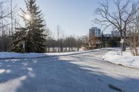 Ontario Residential Area: Snow Covered Road