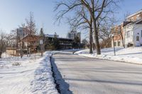 Ontario Residential Neighborhood in Winter: Snow-Covered Serenity