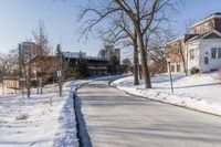 Ontario Residential Neighborhood in Winter: Snow-Covered Serenity