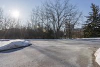 Ontario Residential Road at Sunrise in Winter