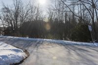 Ontario Scenic Road Sunrise Snowy Landscape 002