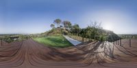 this is a 360 view of an outdoor pool area near the mountainside in san jose, california