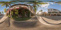 a picture taken from a fisheye lens at a house in palm desert, florida