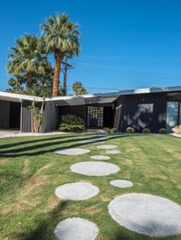 Palm Springs Aerial View: Modern Villa in Suburban Oasis