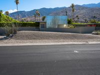 modern house in the mountains near palm springs, california usa, viewed from the road