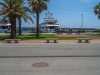 Palm Trees in Barcelona: A Clear Day on the Coastline